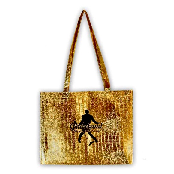 Graceland Elvis Silhouette Gold Tote Bag - Picture 1 of 1